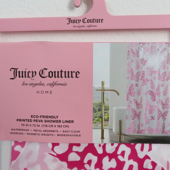 (#117) Juicy Couture PEVA Pink Butterfly Shower Curtain Liner Bathroom 70x72" - Picture 2 of 4